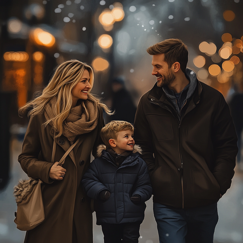 A happy family on a walk | Source: No source