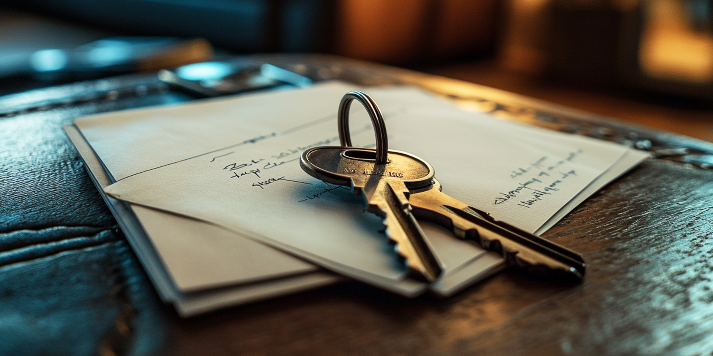 A set of keys and a letter | Source: No source