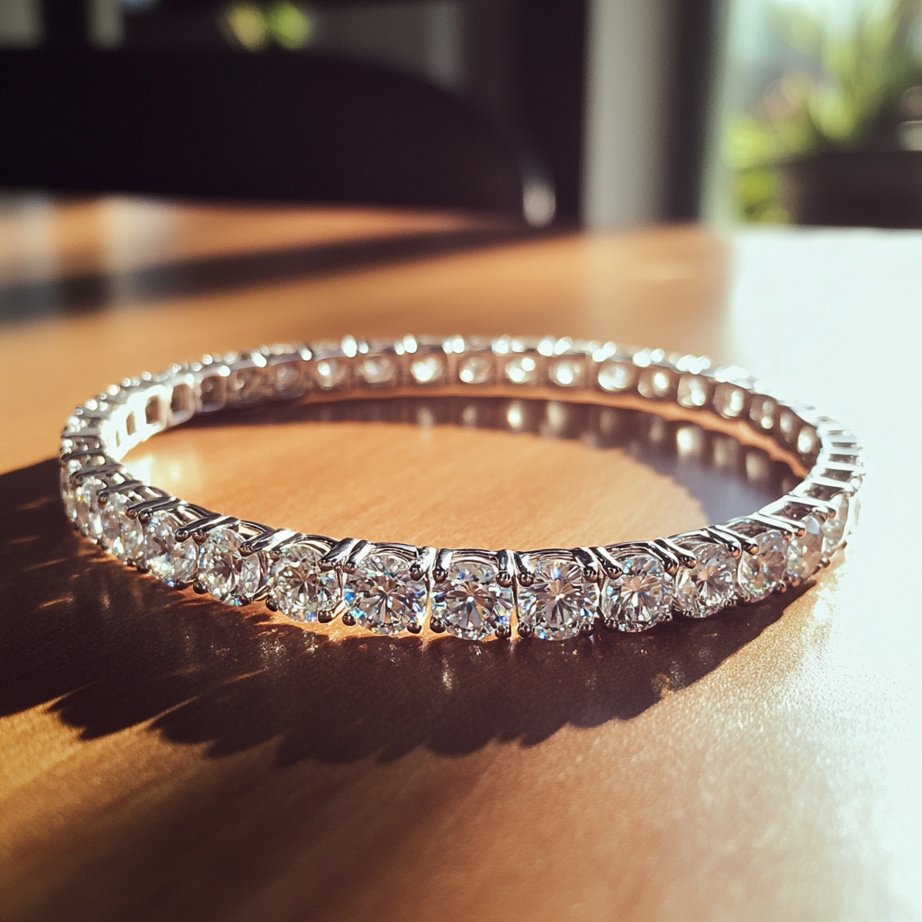 A diamond bracelet on a table | Source: no source