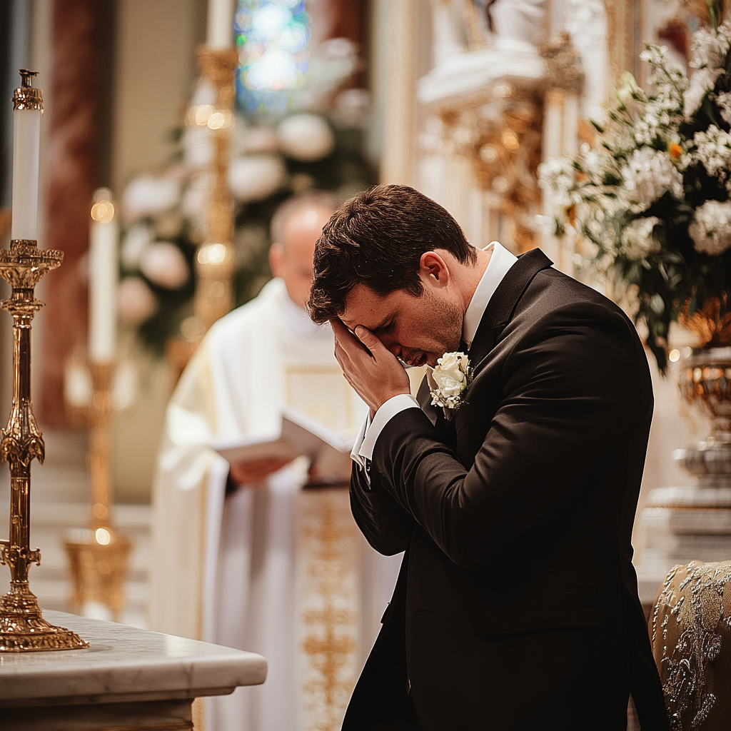 A sad groom at a wedding | Source: No source