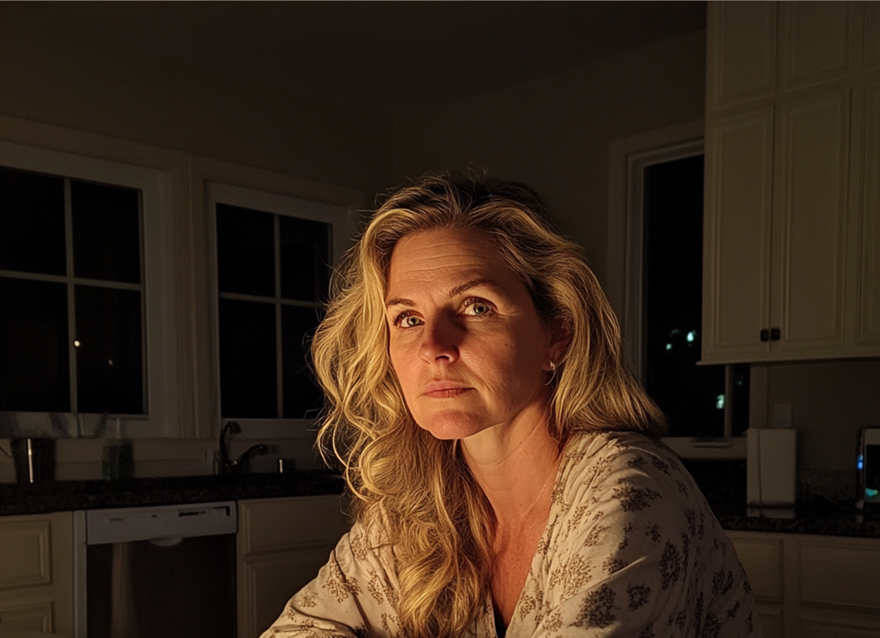 A concerned woman in her pajamas | Source: No source