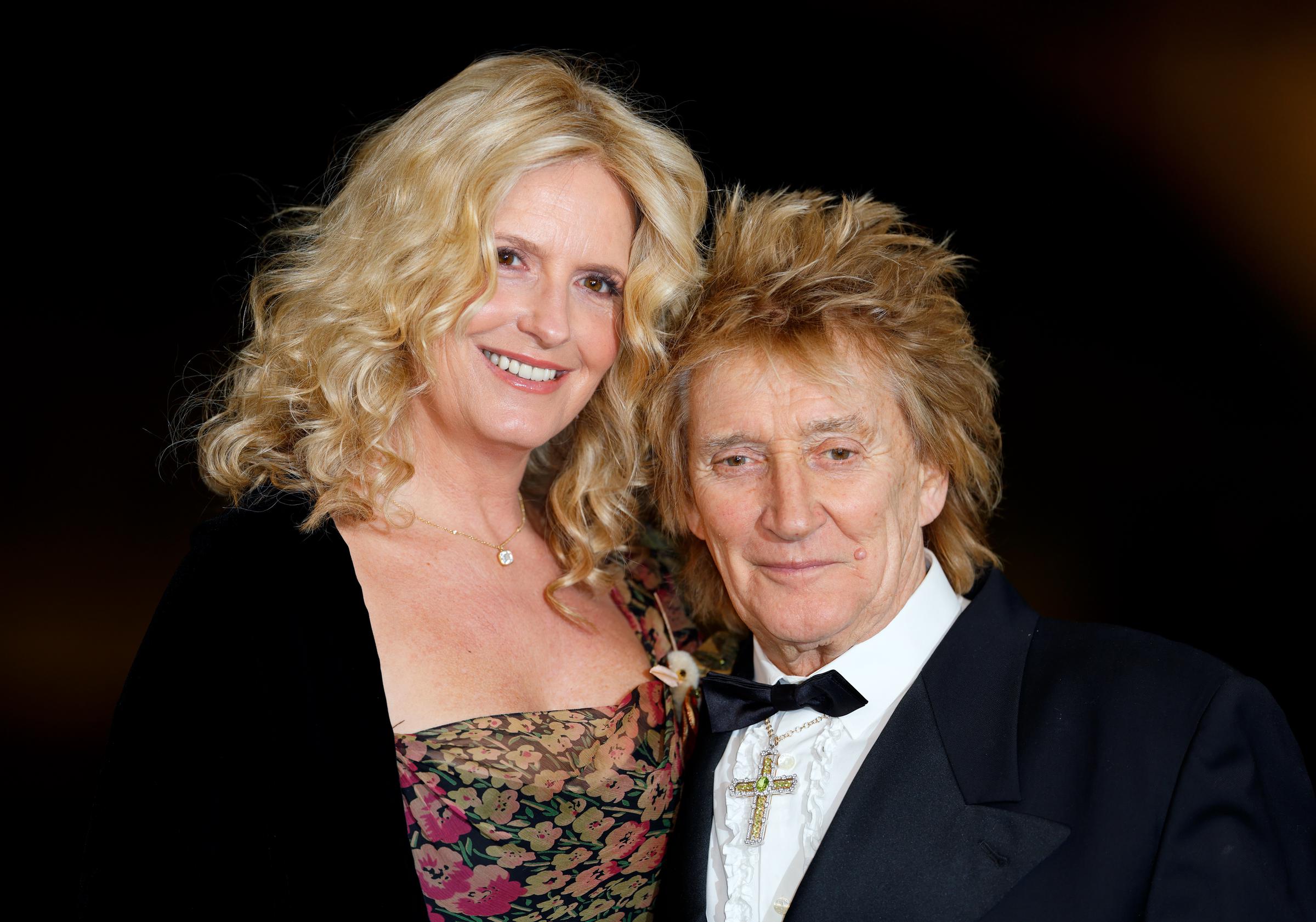 Penny Lancaster and Sir Rod Stewart attend the "Finding Harmony: A King's Vision" Windsor Castle Premiere on 28 January 2026 in Windsor, England. | Source: Getty Images