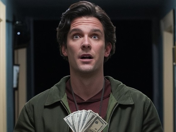A man holding a fan of cash in his hands, looking surprised | Source: no source