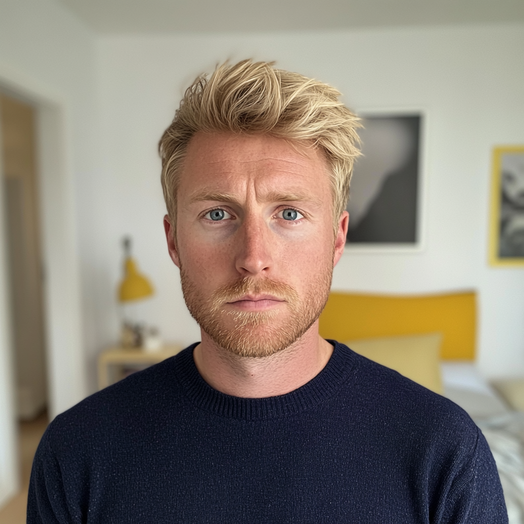 A man standing in a bedroom | Source: no source