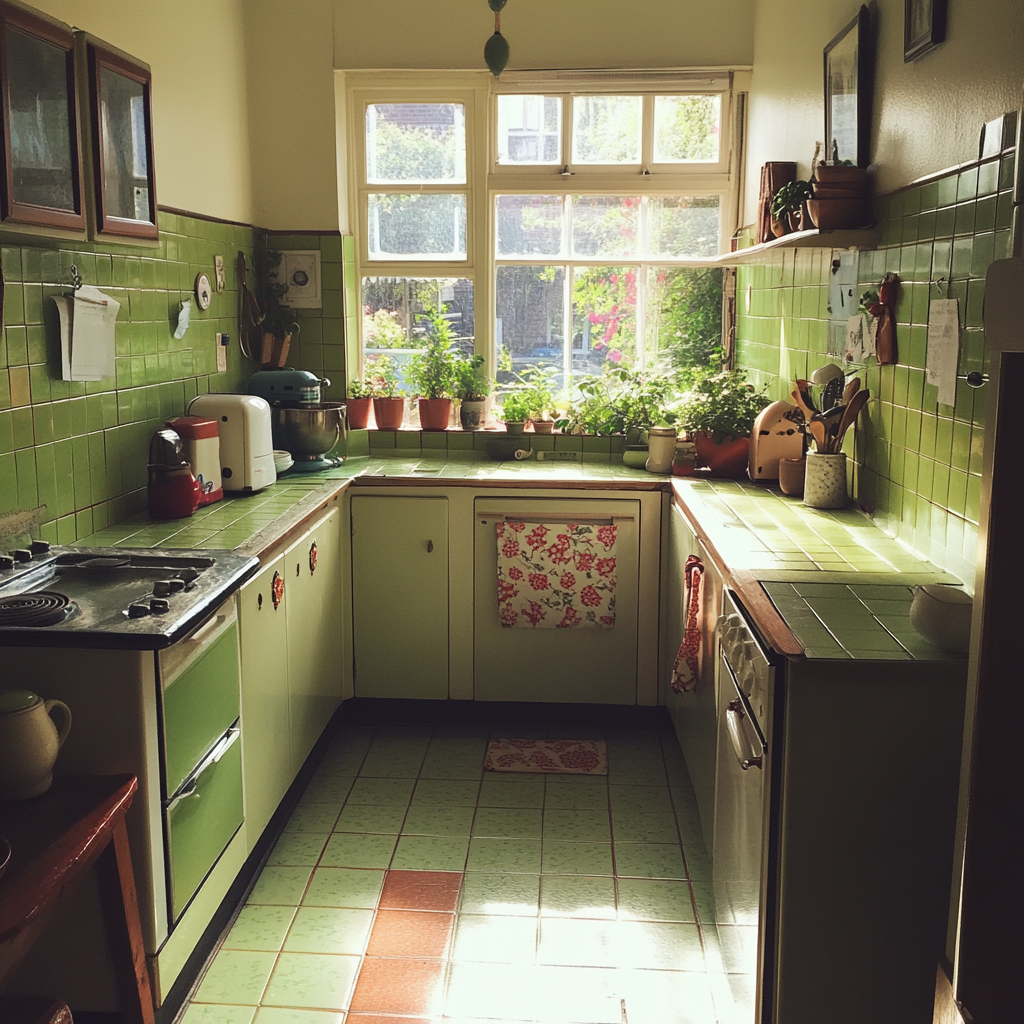 An outdated green kitchen | Source: no source