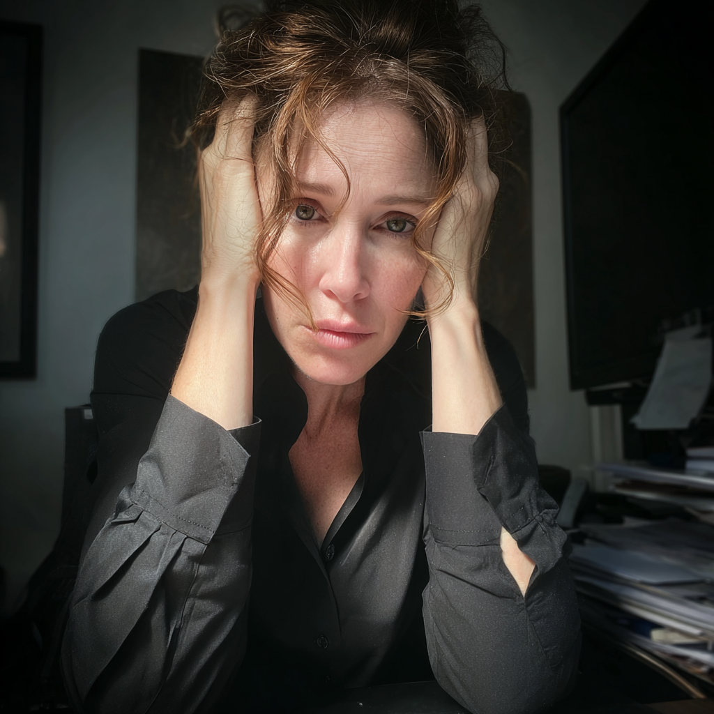 A stressed woman holding her head | Source: No source
