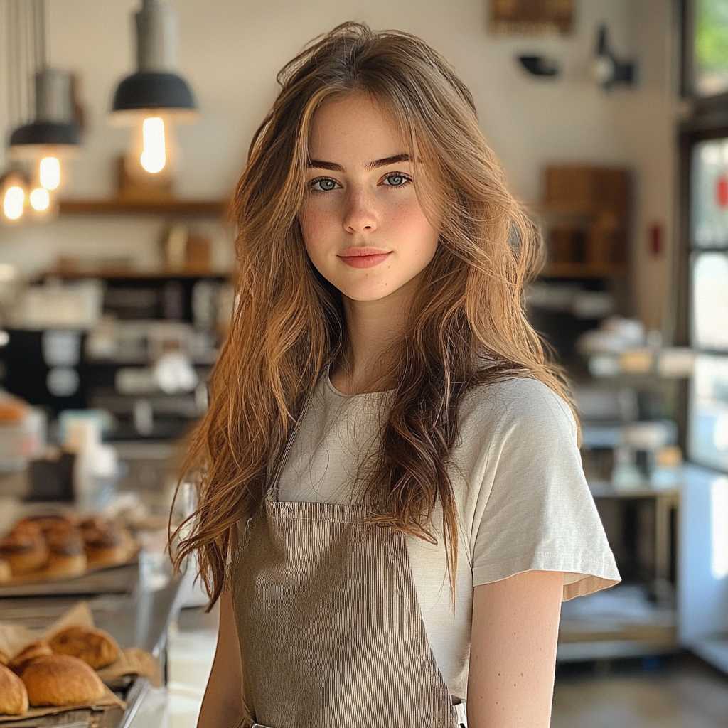 A young woman in a bakery | Source: no source
