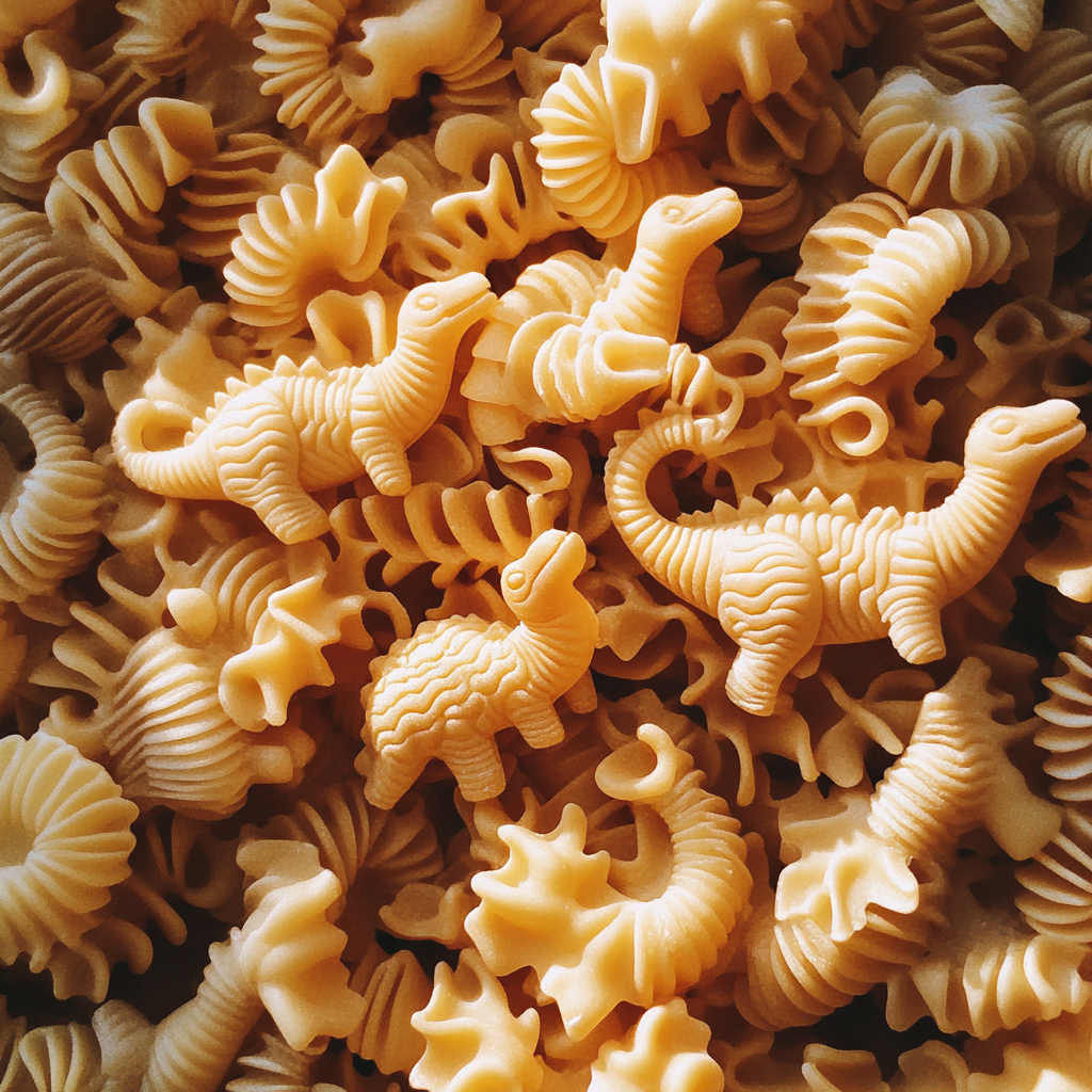 Dinosaur-shaped pasta | Source: No source