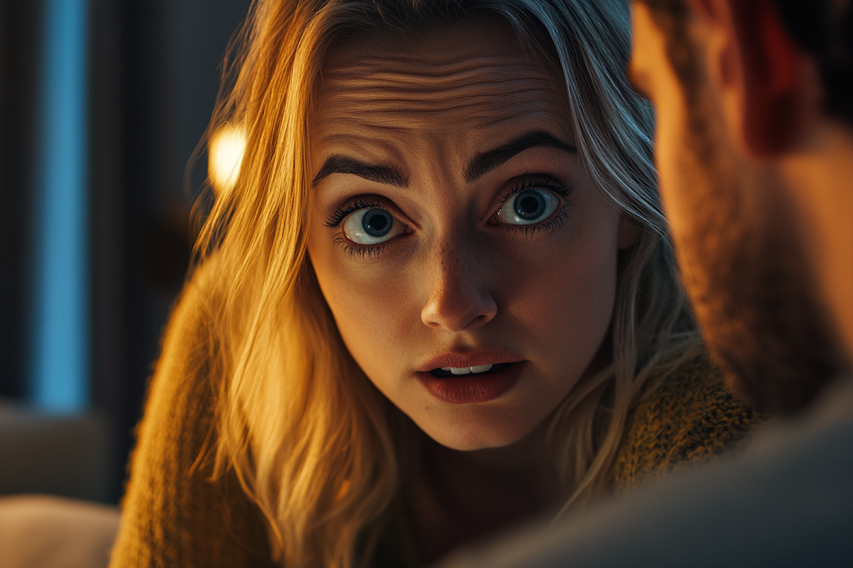 A woman staring at a man | Source: no source