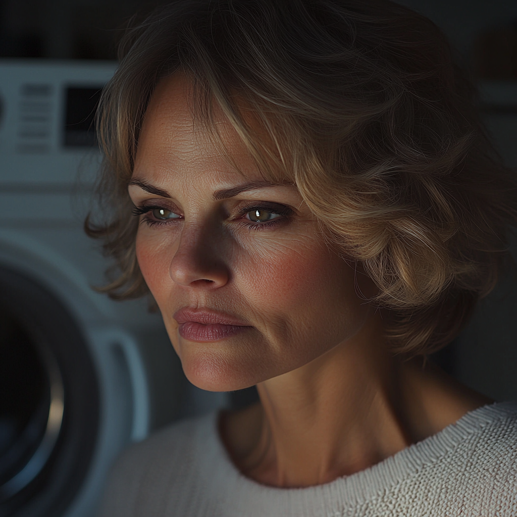 An emotional senior woman with her eyes downcast | Source: No source