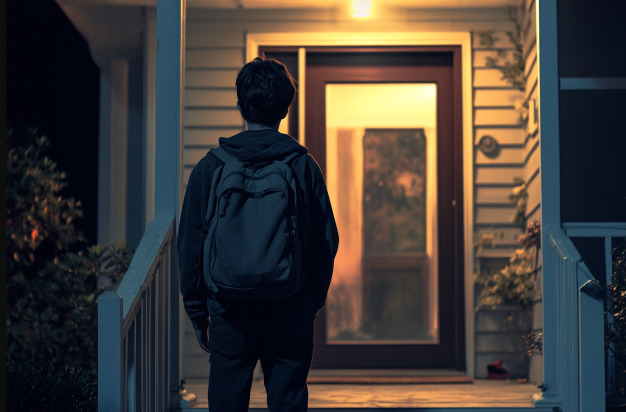 A teen boy standing outside a house | Source: No source