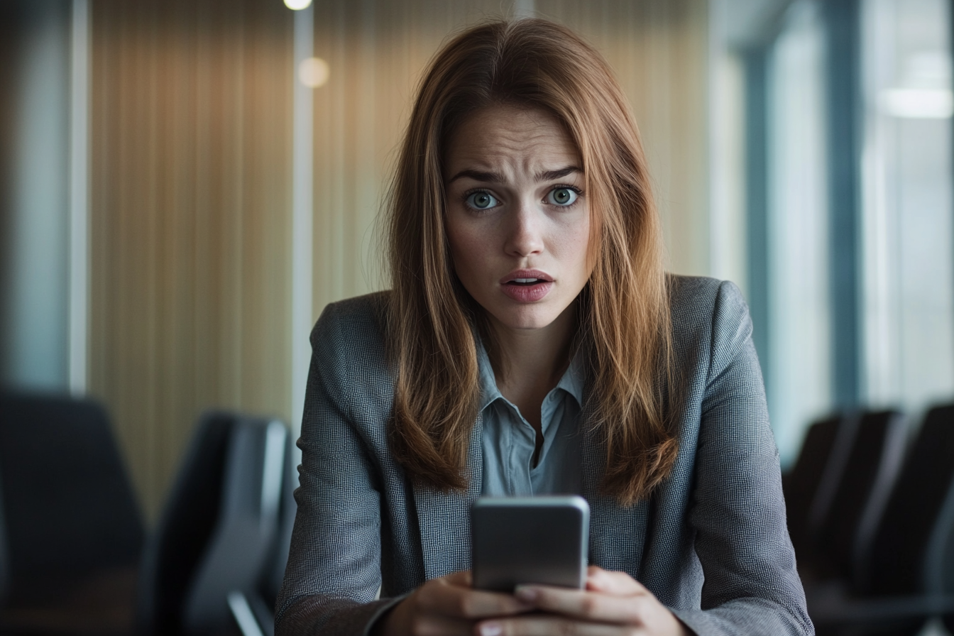 A concerned woman staring at her phone | Source: No source