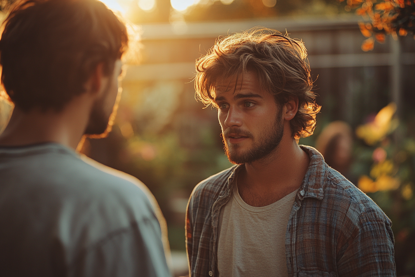 Men having a serious conversation | Source: No source