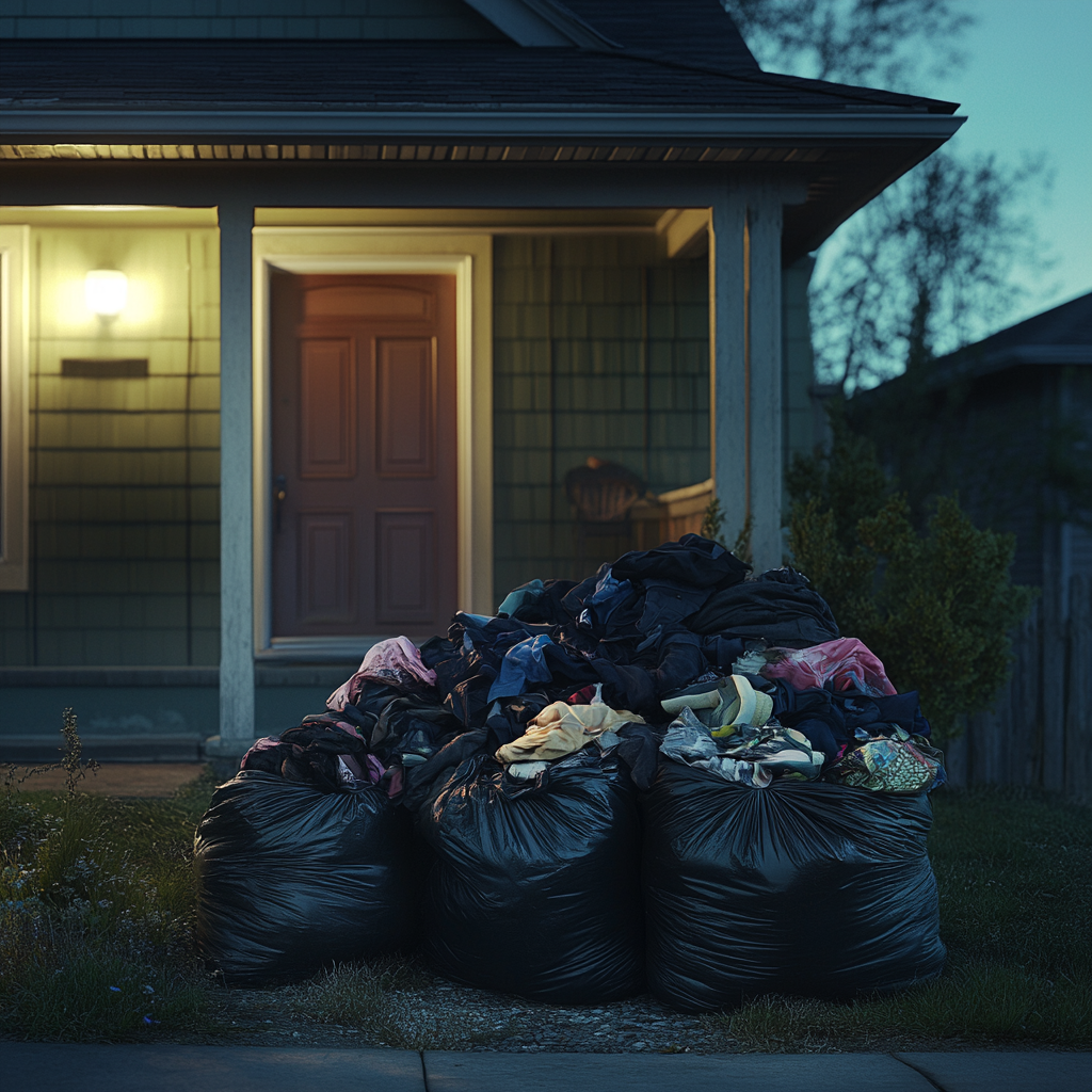 Garbage bags outside a house | Source: no source