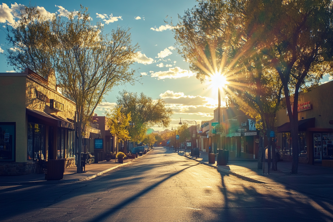 Sunny day in a town | Source: No source