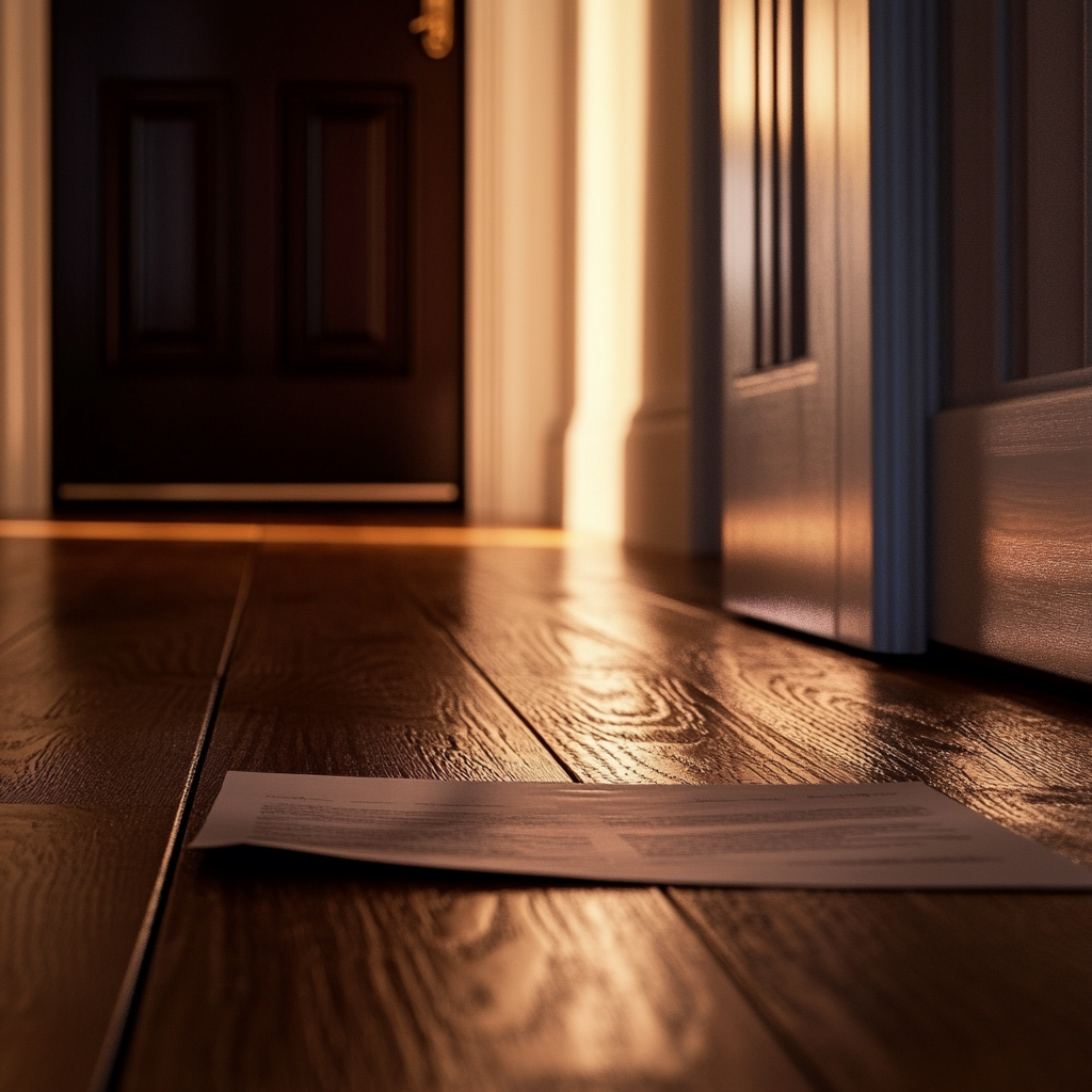 A letter on the floor | Source: no source