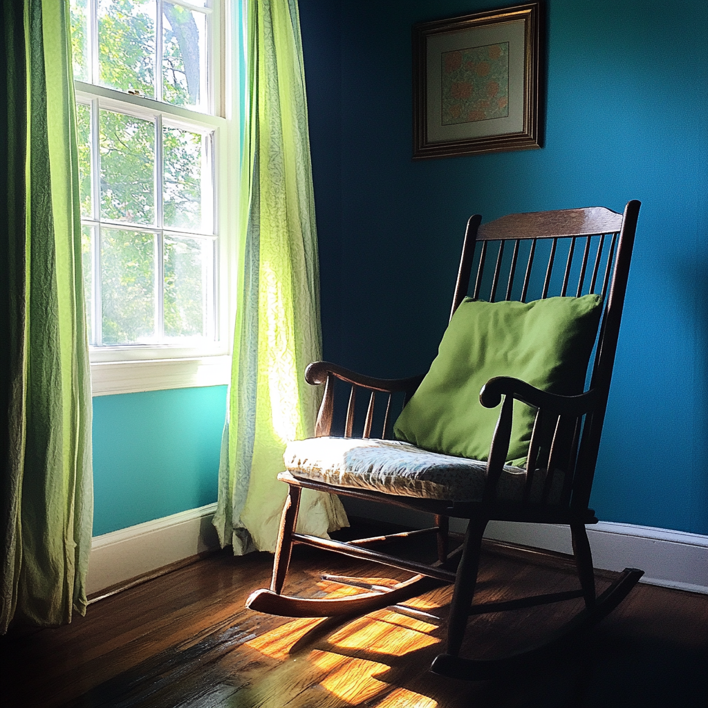 A rocking chair in a bedroom | Source: no source