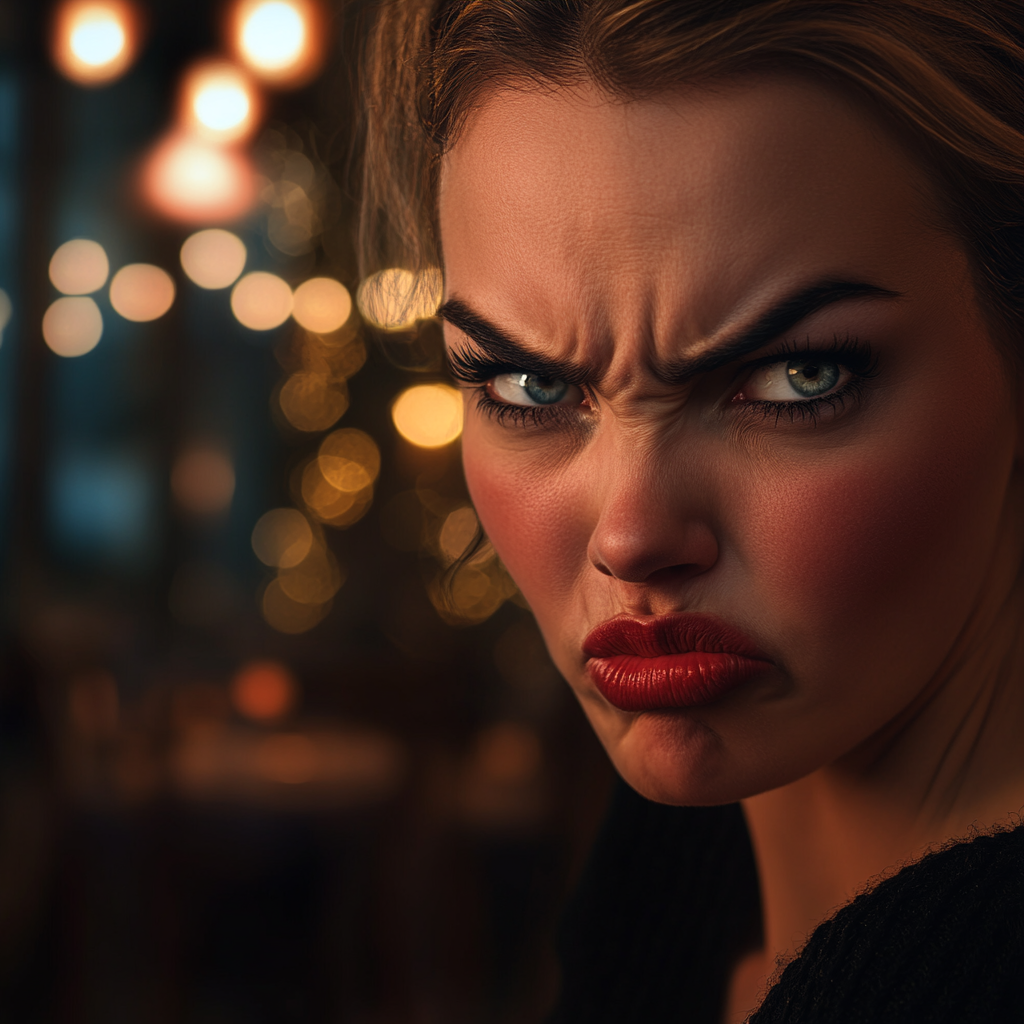 An annoyed woman pulling a long face | Source: No source