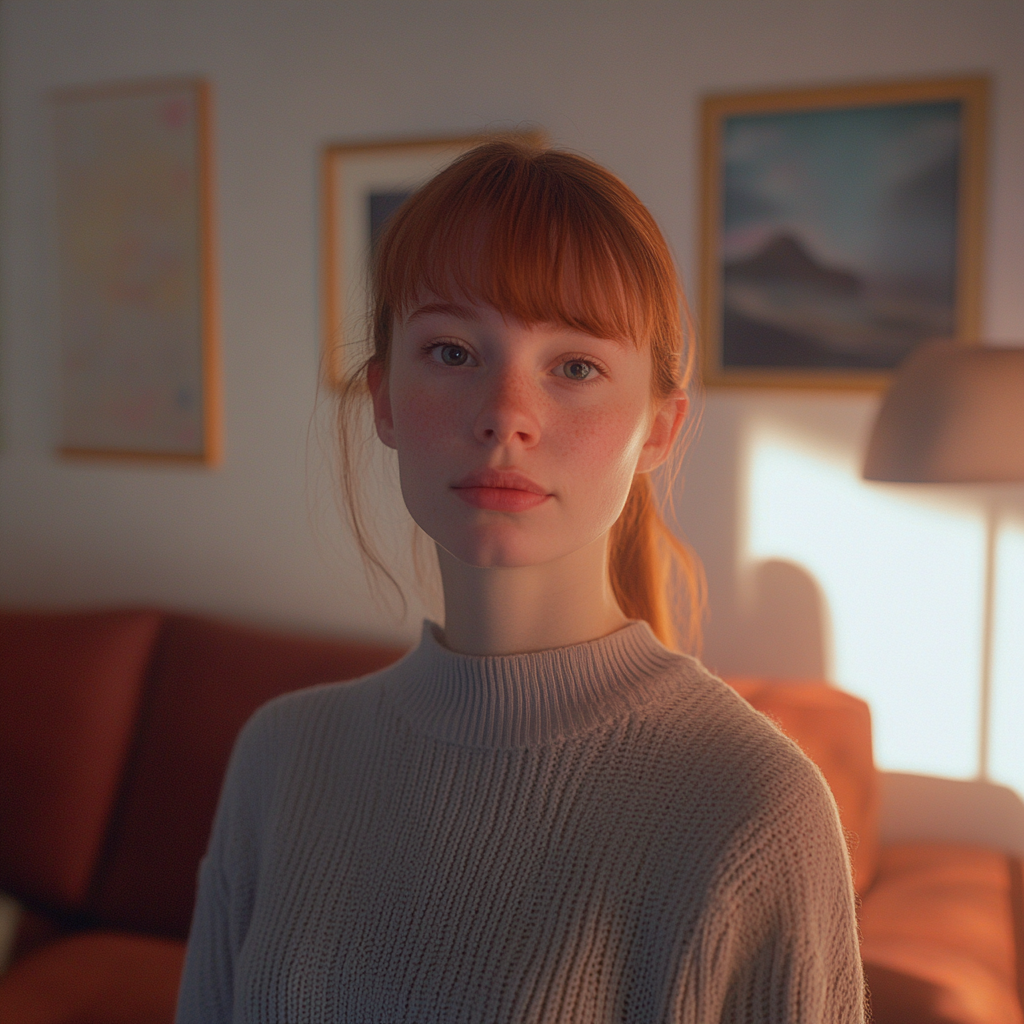 A woman standing in her living room | Source: no source