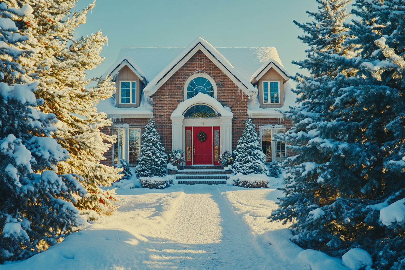 A beautiful house covered in snow | Source: No source