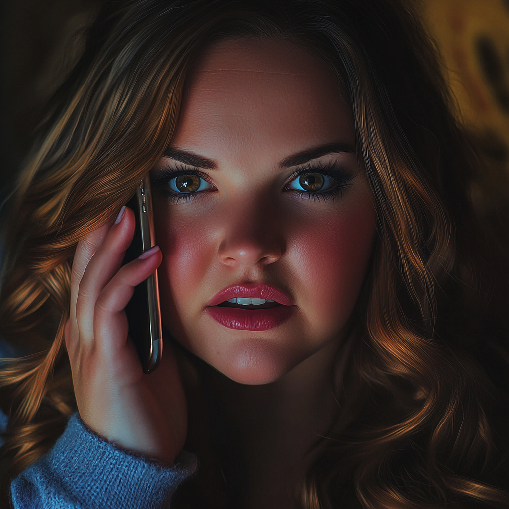 An anxious woman talking on the phone | Source: No source