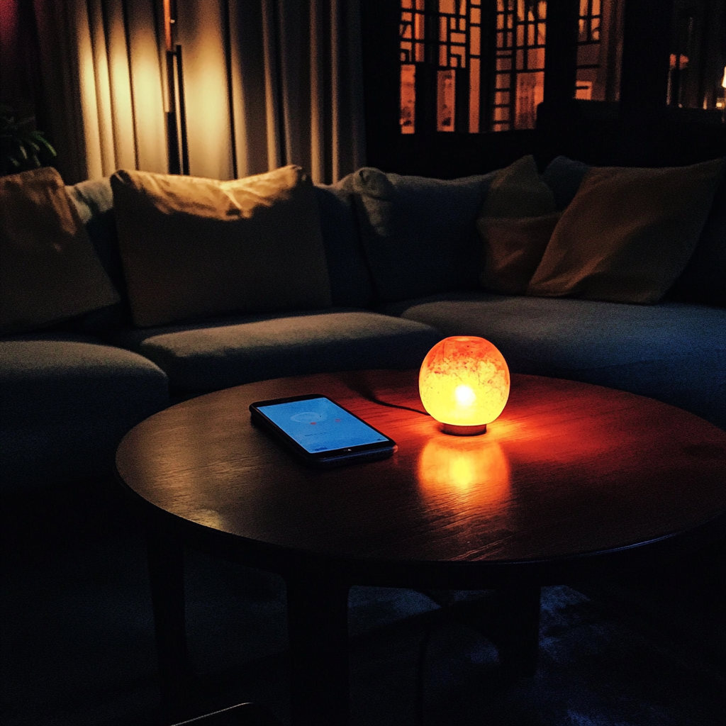 A phone on a coffee table | Source: no source