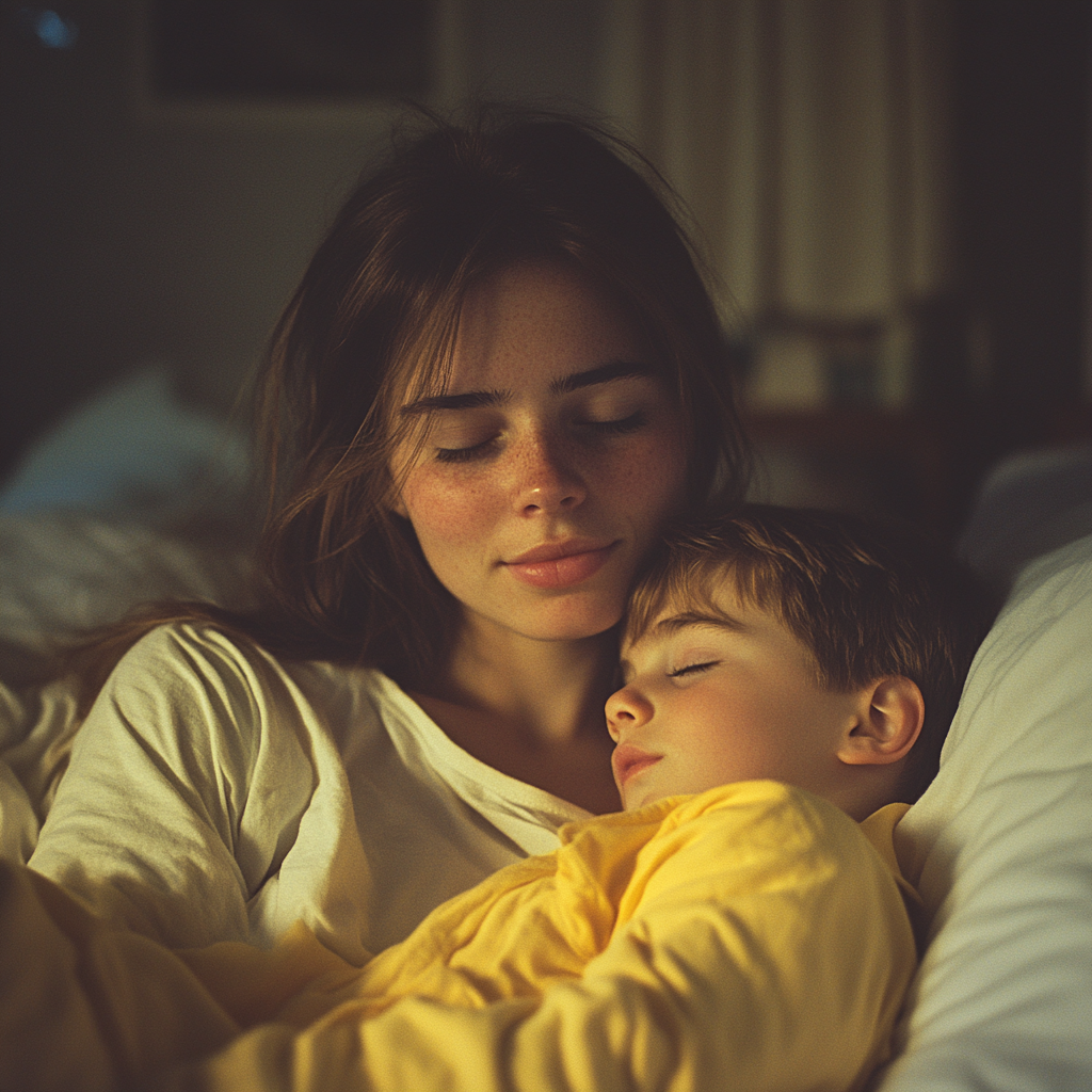 A content woman and her son | Source: No source