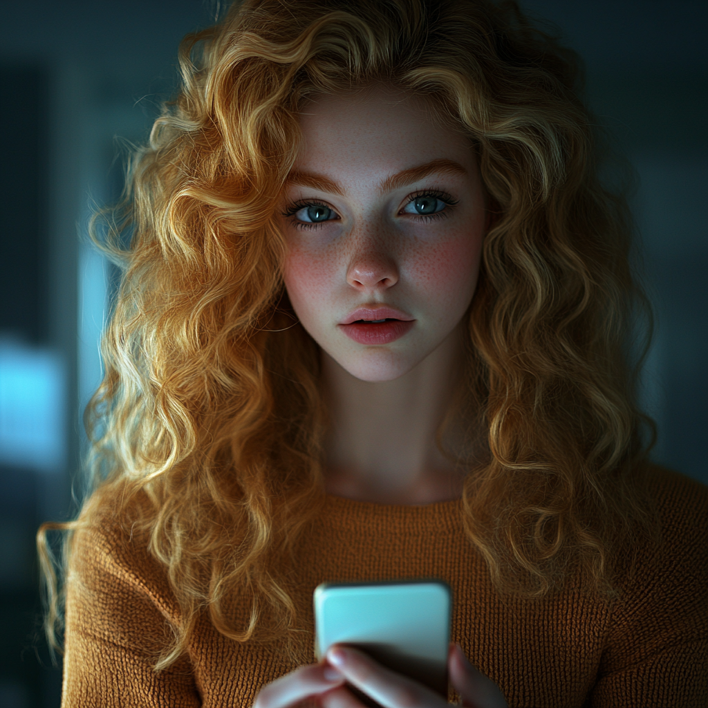 A woman holding a phone | Source: no source