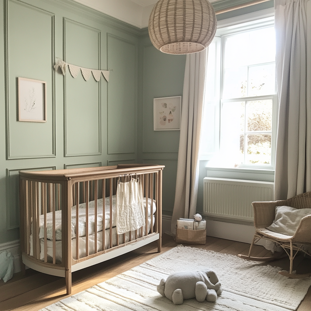 A green and cream colored nursery | Source: no source