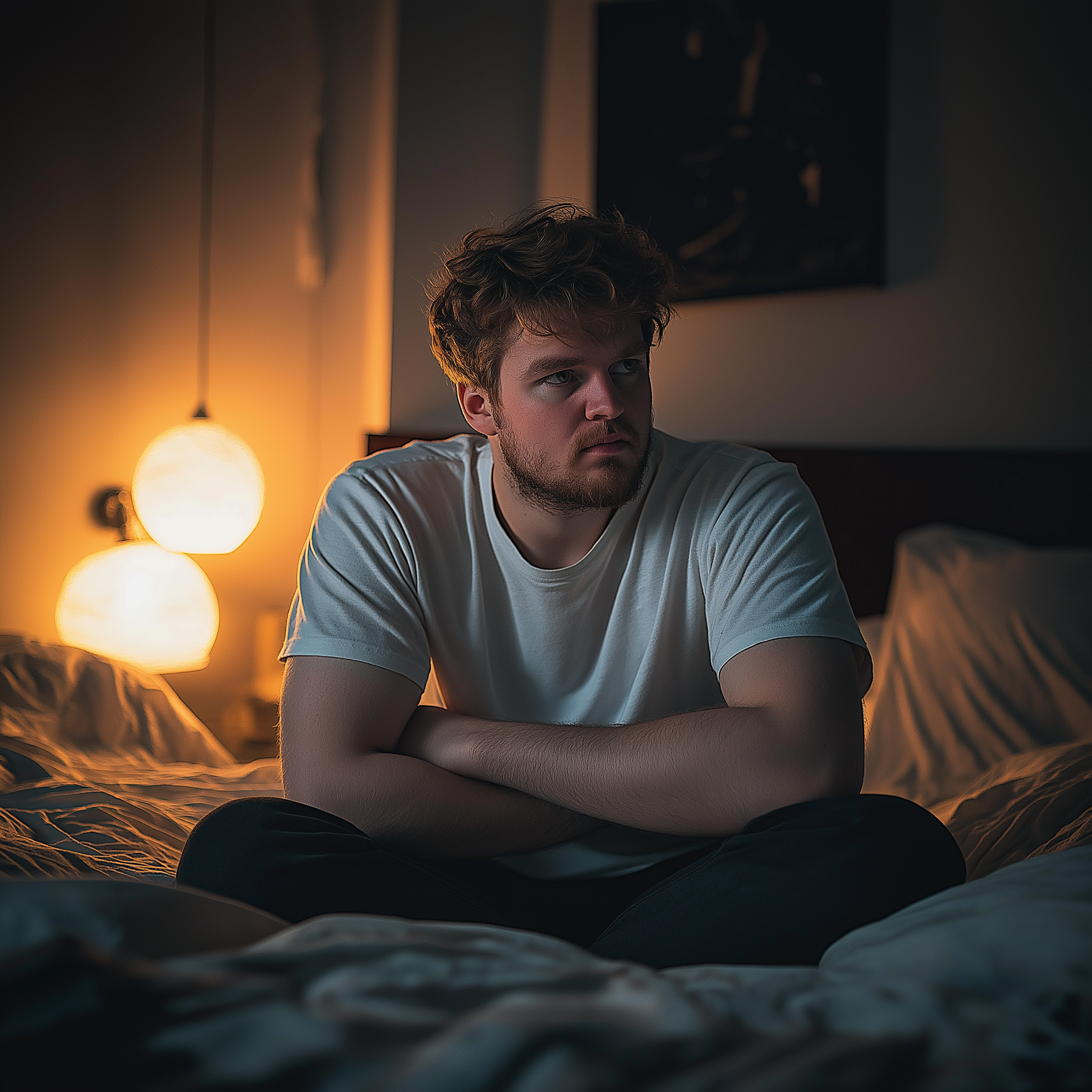 A man sitting in bed | Source: no source