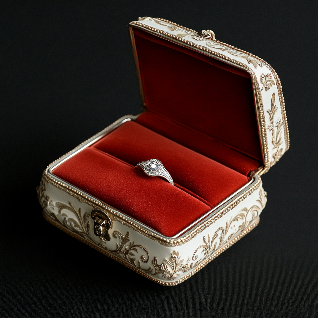 A ring in a jewelry box | Source: No source