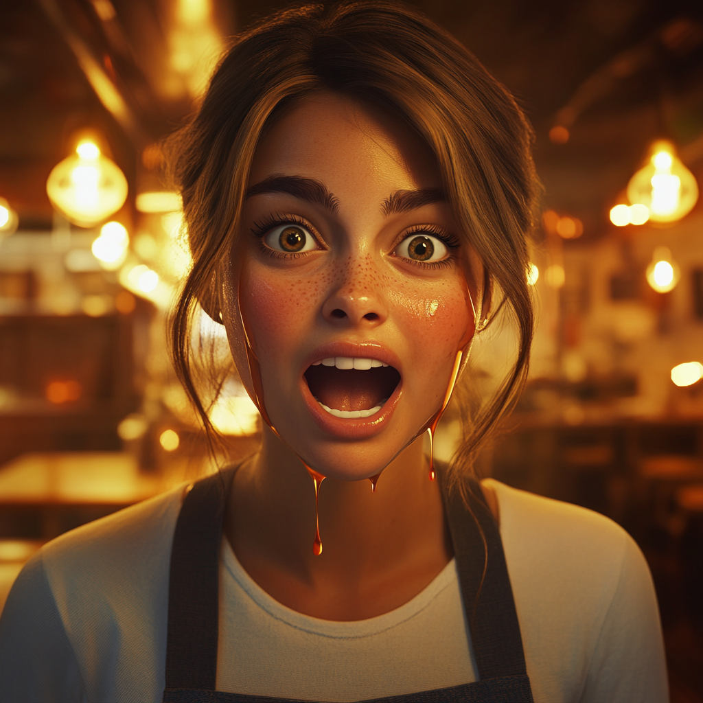 A juice bar attendant gaping in shock | Source: No source