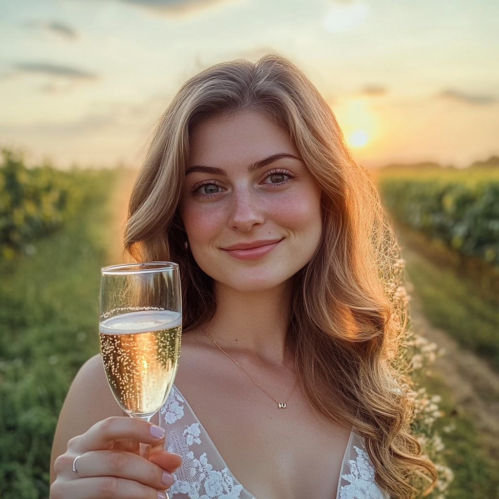 A bridesmaid holding a flute of champagne | Source: no source