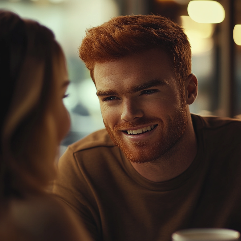 A man looking at a woman and laughing | Source: no source