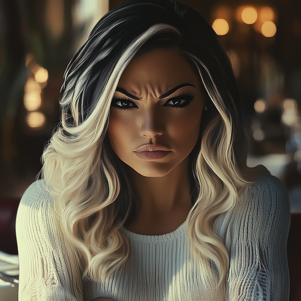 A suspicious woman staring at someone | Source: no source