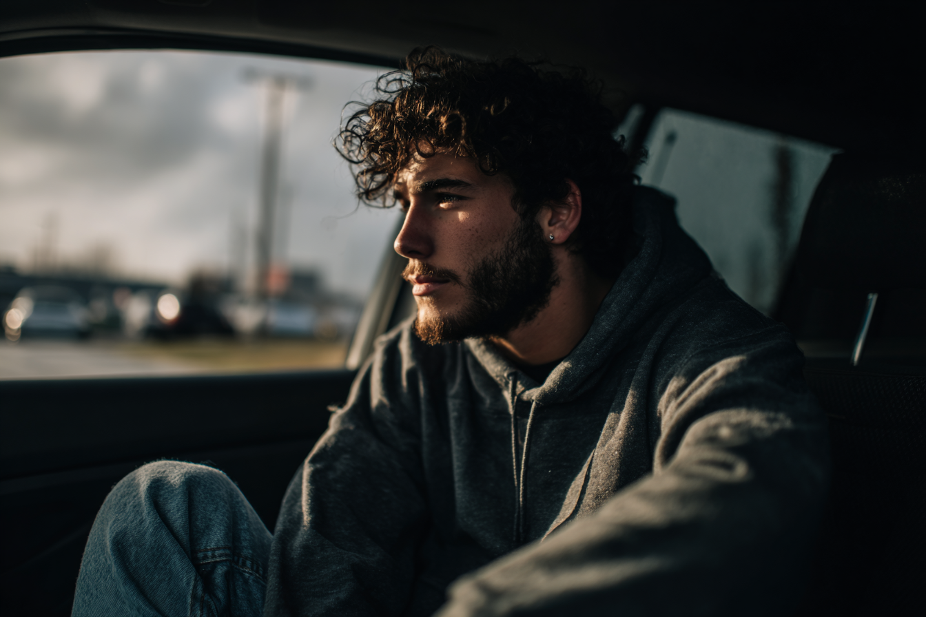 A young man in a car | Source: No source