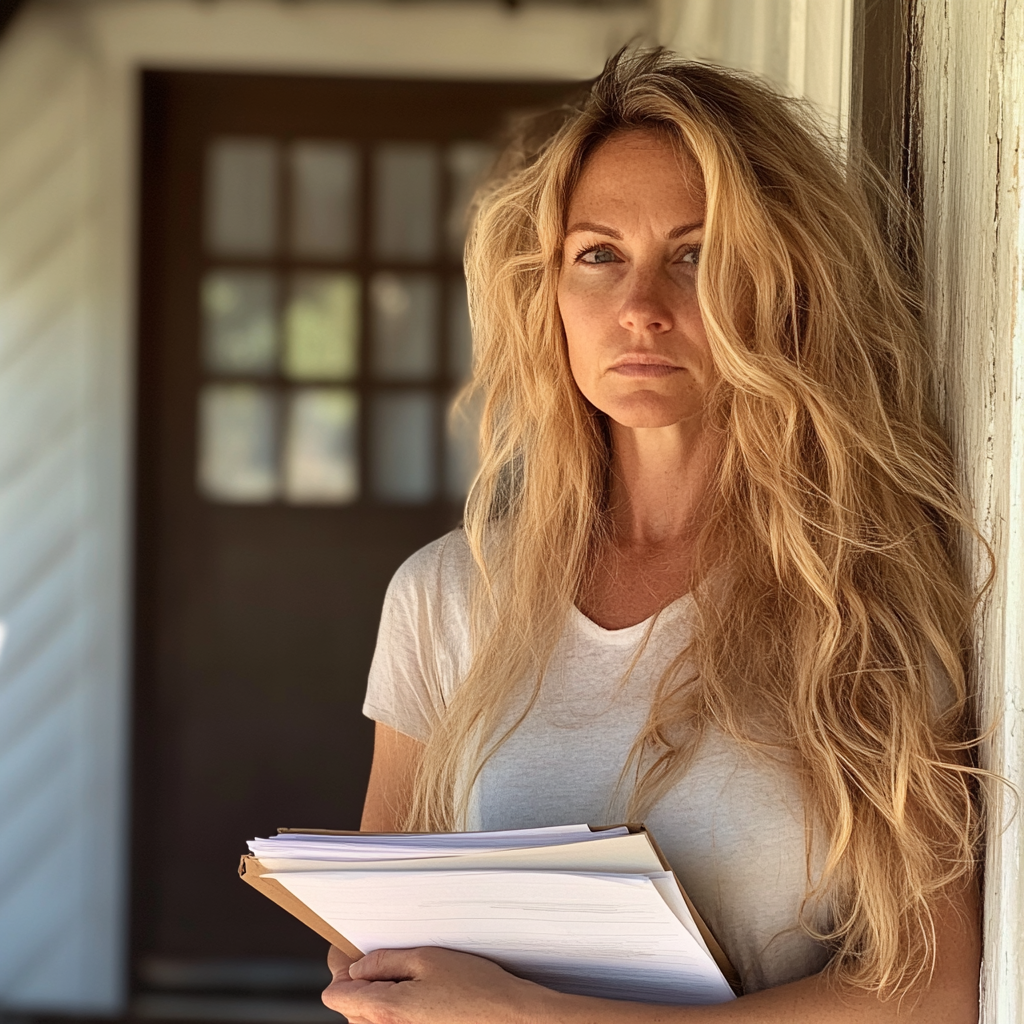 A woman holding a folder | Source: no source