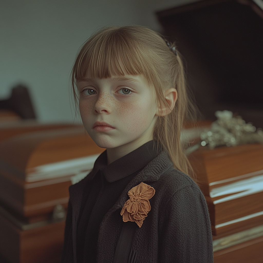 A girl at her parents' funeral | Source: No source