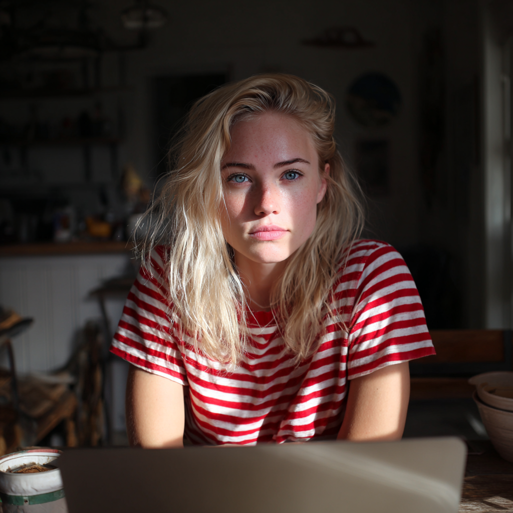 A pensive woman sitting with her laptop | Source: No source