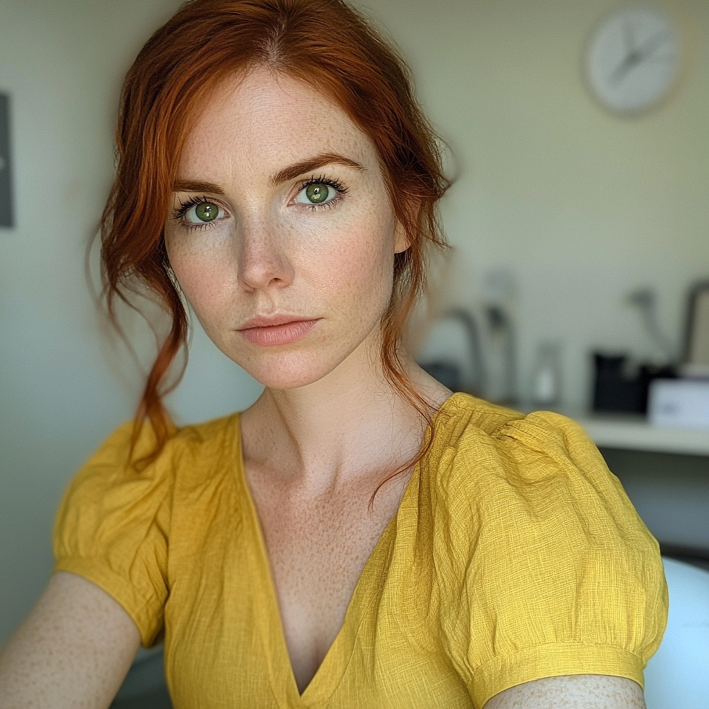 A woman sitting in a doctor's room | Source: no source