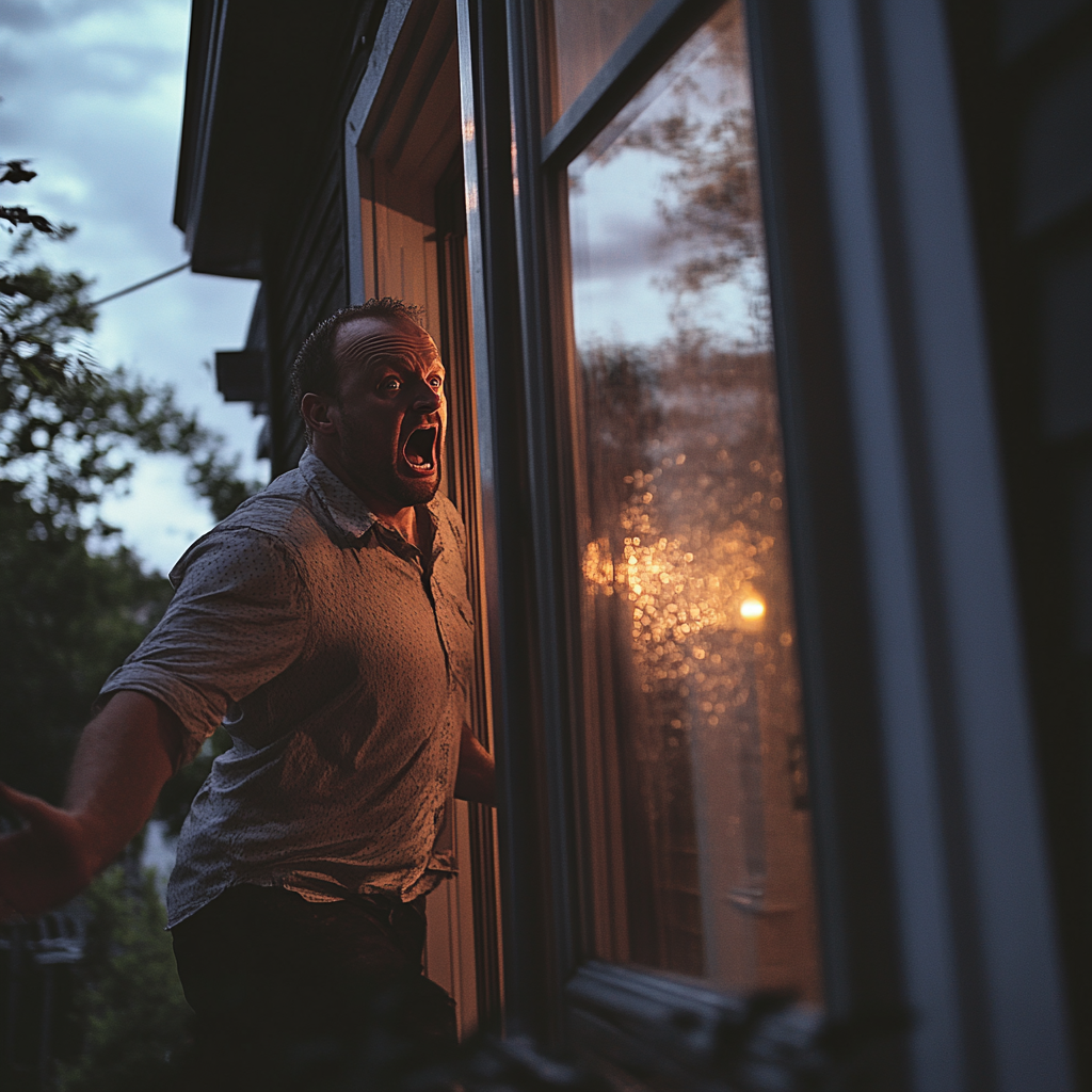 A man storming out of his house | Source: no source