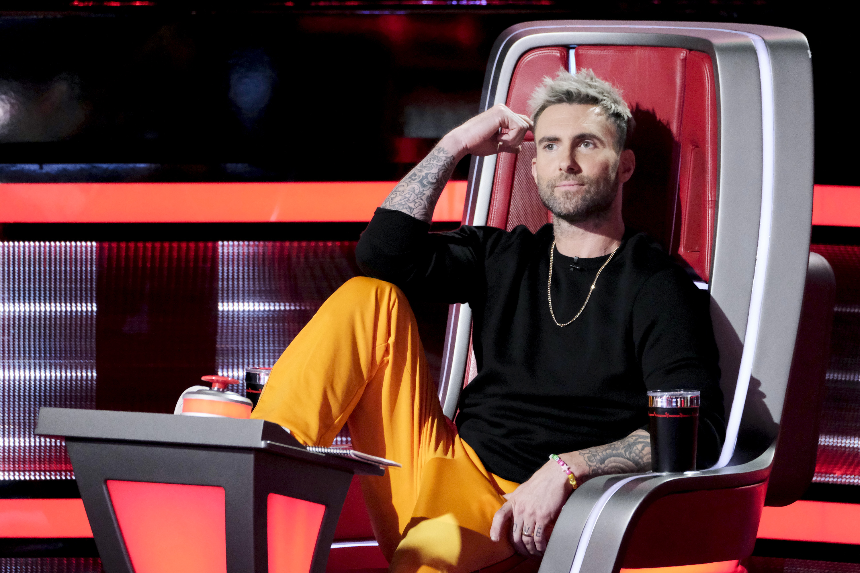 Adam Levine pictured during "The Voice - Battle Rounds" - Season 16 on January 20, 2019 | Source: Getty Images