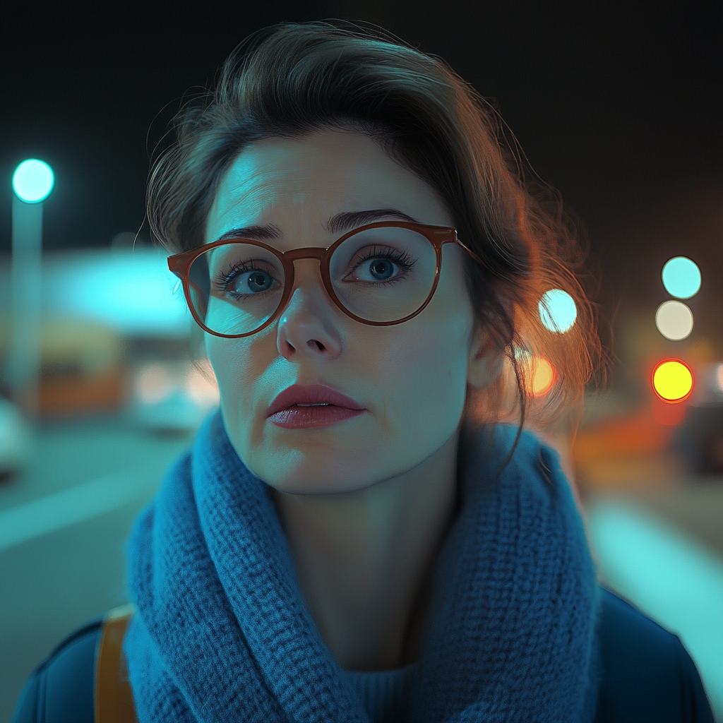 A woman looking at a man in a parking lot | Source: No source