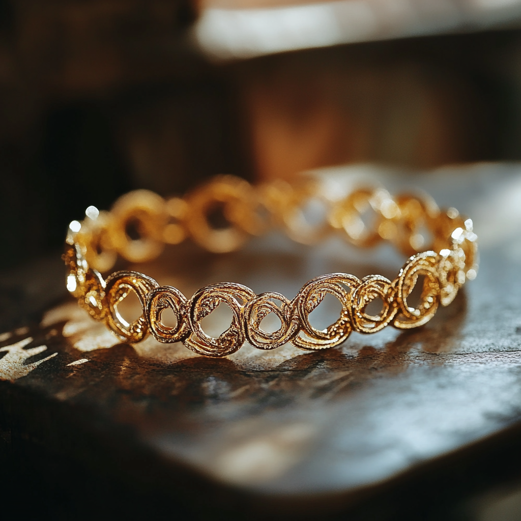 A close-up shot of a bracelet | Source: no source