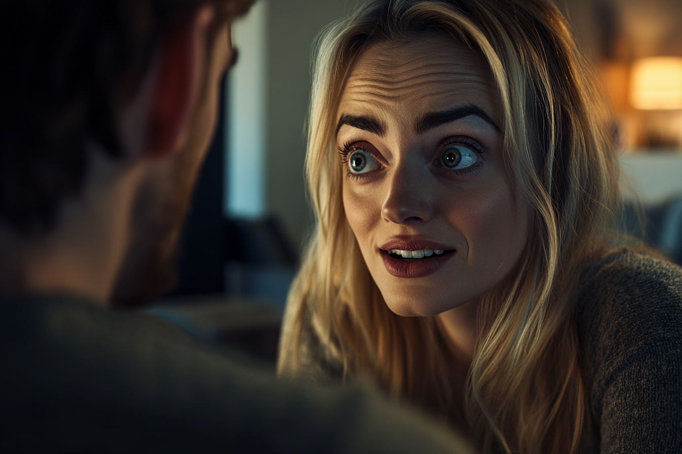 A woman staring at a man | Source: no source