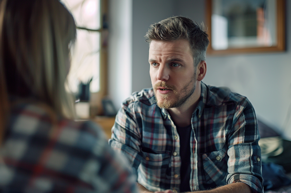 A man talking to a woman | Source: No source