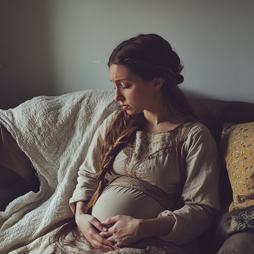 A woman holding her belly | Source: No source
