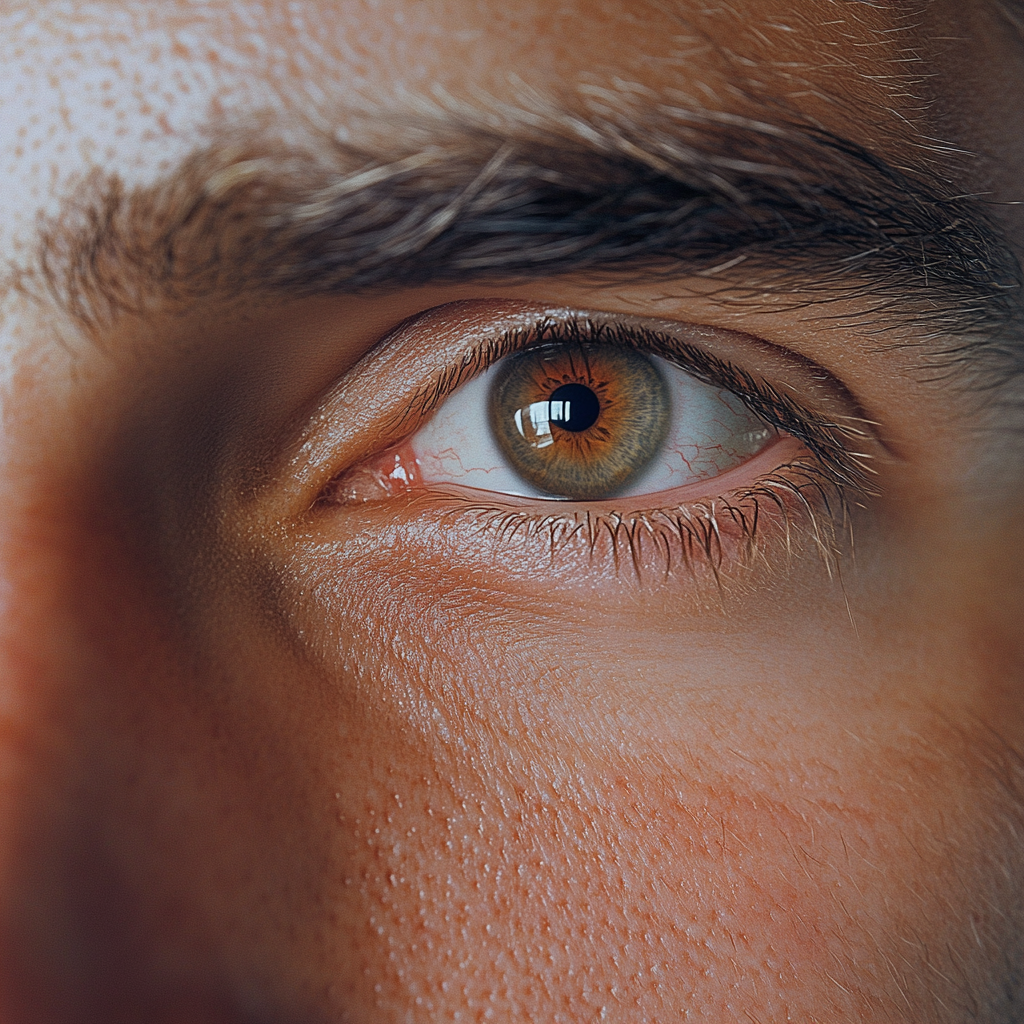 A close-up shot of a man's eye | Source: no source