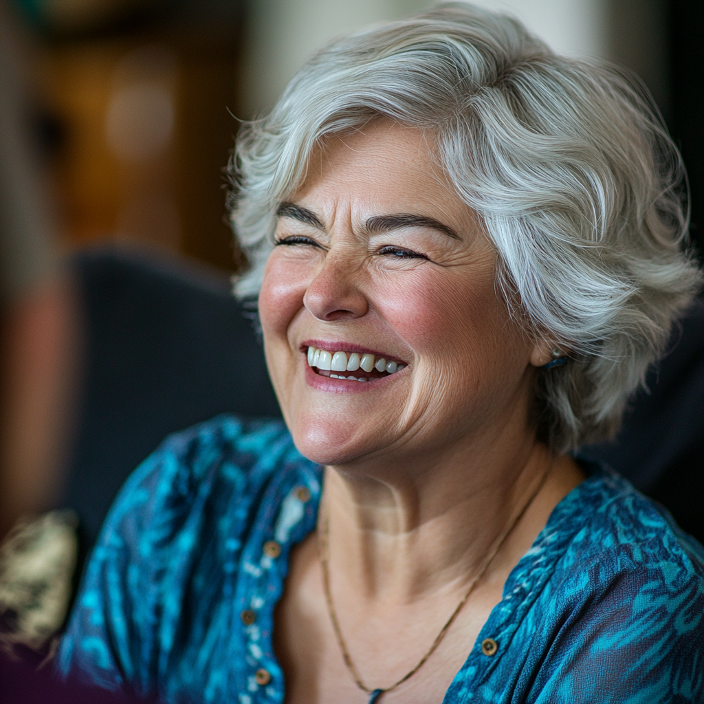 A senior woman laughing | Source: no source