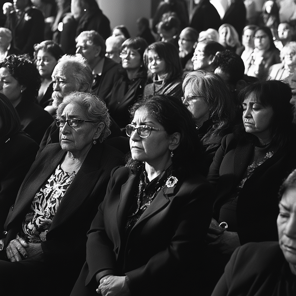 Crowd at a funeral | Source: No source